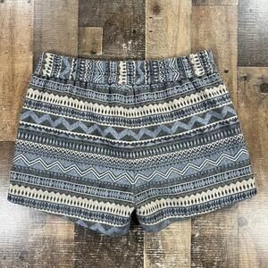 J Crew Womens Blue‎ Stretch Waist Pull On Aztec Print Stripe Shorts Size 4 small